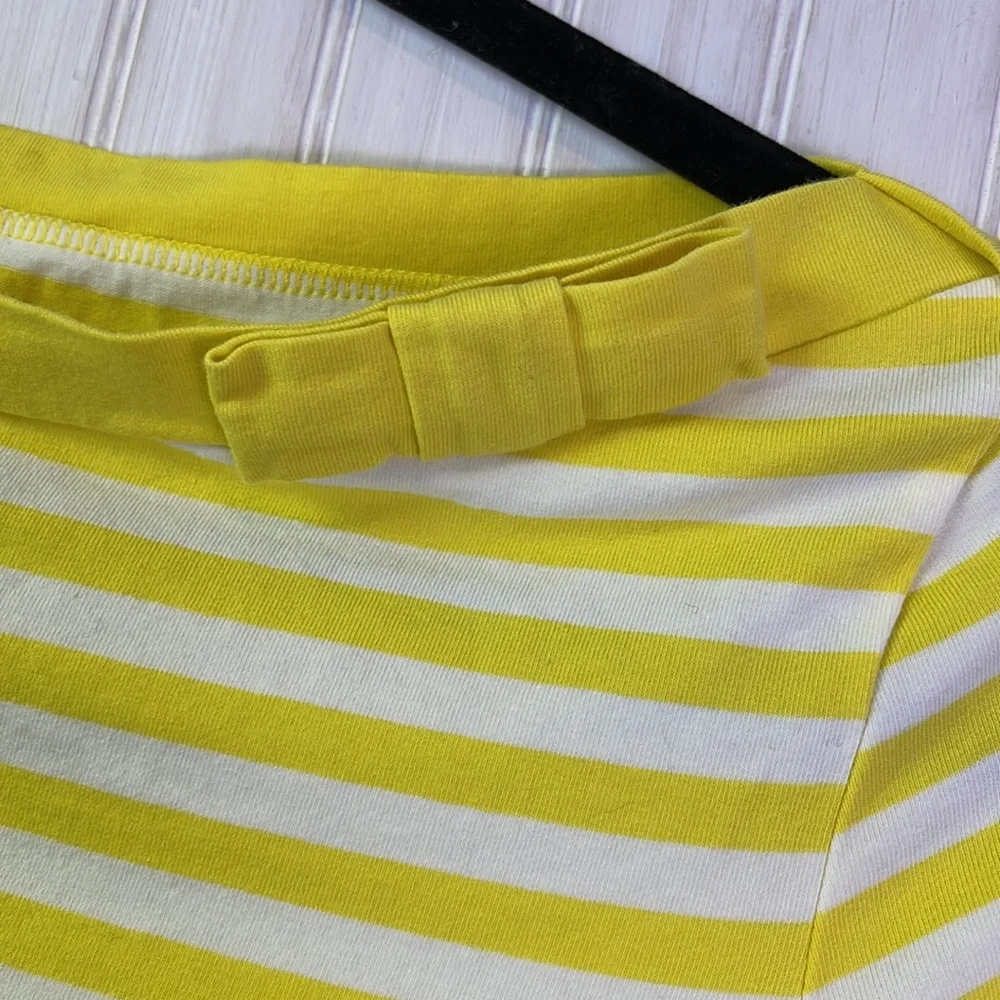 KATE SPADE BOATNECK BOW STRIPED TEE SMALL
